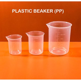 บีกเกอร์ พลาสติก ขนาด 50ml, 100ml and 250ml Plastic Beaker (PP) - สินค้าใหม่ (มีรอยขีดข่วนเล็กน้อย)