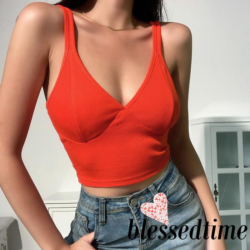 ตอนนี้-ผู้หญิงฤดูร้อนเซ็กซี่พื้นฐานเสื้อกล้าม,คอวีแขนกุดสีทึบเปลือยยืดถักท็อปส์พืช