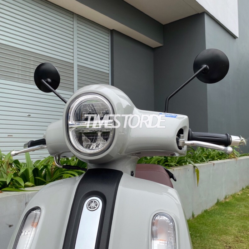 [ Classy Black Edition ] กระจกyamaha fazzio ทรงกลม / กระจก fazio / กระจกมอเตอร์ไซค์ กระจกคลาสสิค / กระจกคลาสสิค