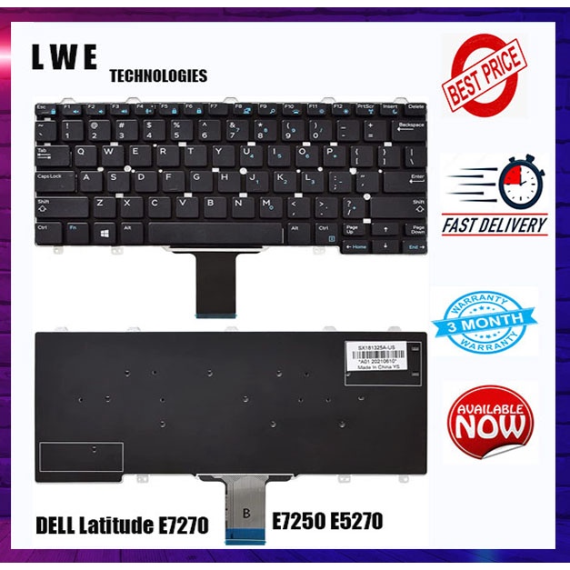 DELL Latitude 7350 5290 E5250 E5270 E7270 E7250 7270MJ8HY 0MJ8HY XCD5M 0XCD5M แป้นพิมพ์แล็ปท็อป