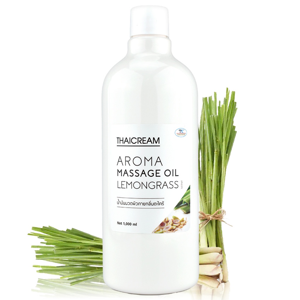 ไทยครีม 1ลิตร น้ำมันนวดตัวสปา กลิ่น ตะไคร้  อโรม่า spa thaicream aroma massage oil lemongrass scent