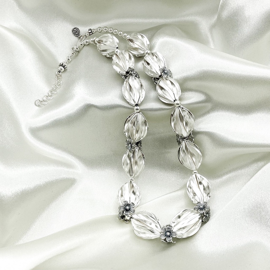 กรุณาสอบถามสต๊อคก่อนสั่งซื้อ❗ สร้อยคอเงินแท้ร้อยลูกมะเฟือง สร้อยคอเงินเม็ดมะเฟือง สร้อยคอแท้ 925 [NF