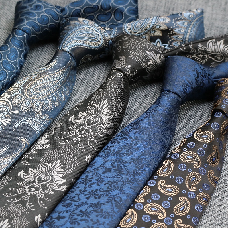 ใหม่ 7 ซม.Mens Ties เนคไท Gravata Corbatas อย่างเป็นทางการ Mens คอ Ties ดอกไม้ Paisley Neckwear Cravate Homme สําหรับชายเนคไทงานแต่งงานธุรกิจ Party