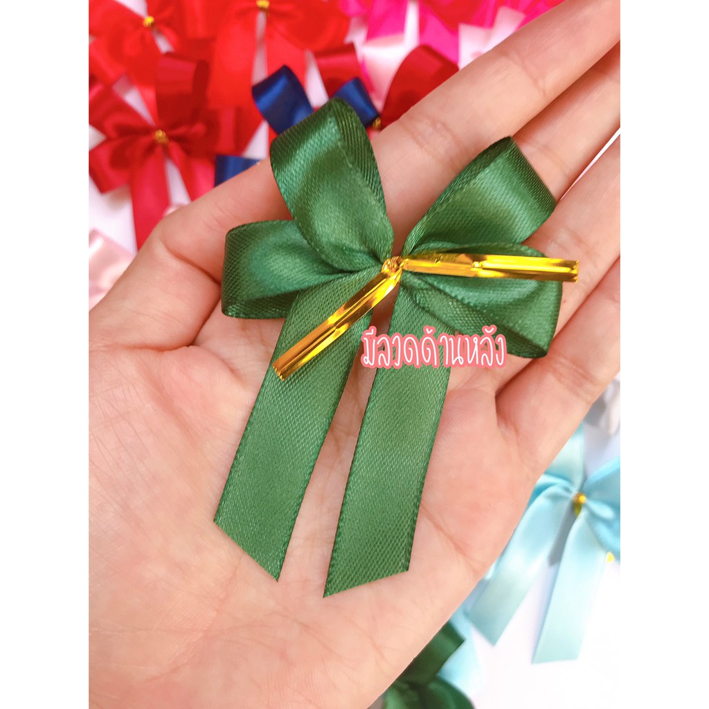 สีเยอะกว่าในรูป 💗โบว์จิ๋วสำเร็จรูป ติดของขวัญ  ติดของชำร่วย รุ่นมินิ งานแฮนด์เมด - รูปที่ 5