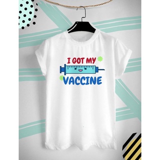 เสื้อยืดวัคซีน โควิด ฉีดวัคซีนกันเถอะ Time to Vaccinate ใส่สบาย ไม่ยืด ไม่ย้วย