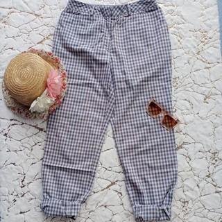 กางเกงเอวสูง Astra Classic สีฟ้า- ม่วง