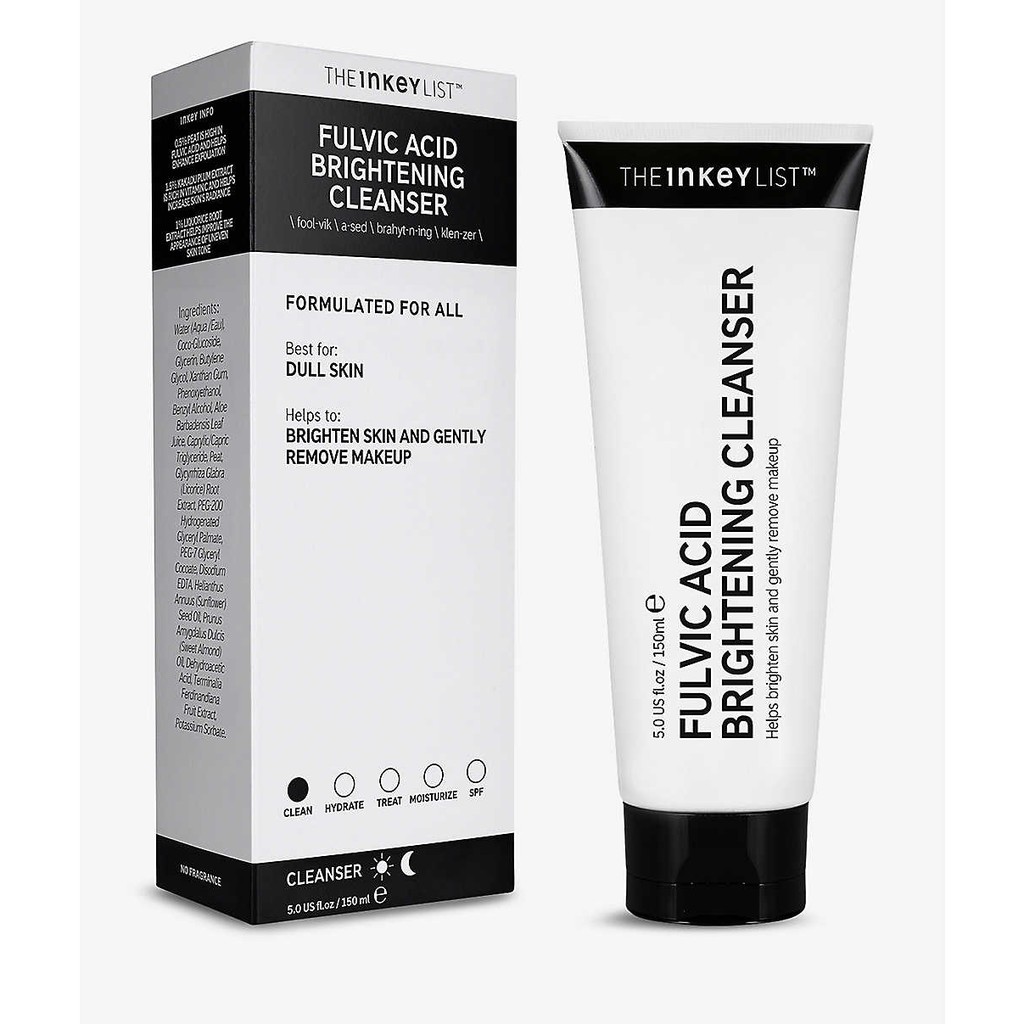 the inkey list fulvic acid brightening cleanser