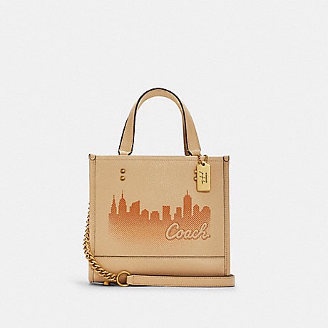 ✨สด-ผ่อน✨#COACH X JENNIFER LOPEZ DEMPSEY TOTE 22 WITH NYC SKYLINE (COACH C6494) หนังวัวแท้ทั้งใบ 🌸งา