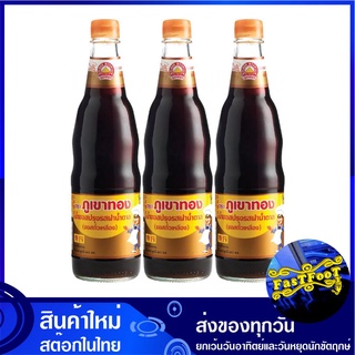 ซอสปรุงรส ฝาน้ำตาล 600 มล. (3ขวด) ภูเขาทอง Golden Mountain Soy Sauce ซอส ซอสฝาน้ำตาล ซอสถั่วเหลือง ซอสปรุง เครื่องปรุง เ