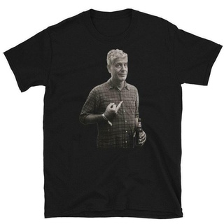 T-shirt  Anthony Bourdain เสื้อยืดลําลอง สําหรับผู้ชาย แขนสั้น คอกลม พิมพ์ลายนิ้วกลาง สไตล์ฤดูร้อนS-5XL