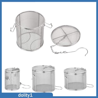 [dolity1] ตาข่ายกรองชา เครื่องเทศ สมุนไพร สเตนเลส พร้อมตะขอโซ่ สีเงิน ใช้ซ้ําได้