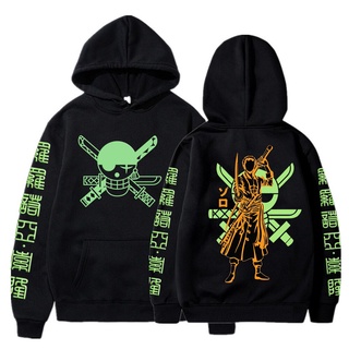 เสื้อฮู้ดวันพีชสไตล์ฮิปฮอป Roronoa Zoro Pullovers