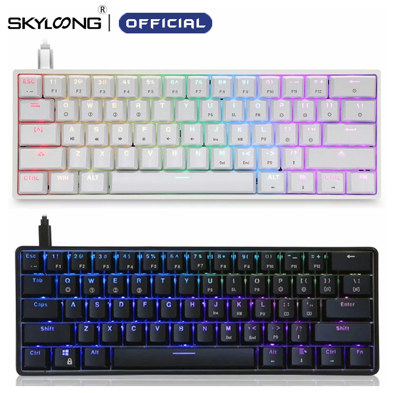 Skyloong Mini Portable 60% Mechanical Keyboard Wireless Bluetooth Gateron Mx RGB Backlight Gaming Keyboard GK61 SK61 For