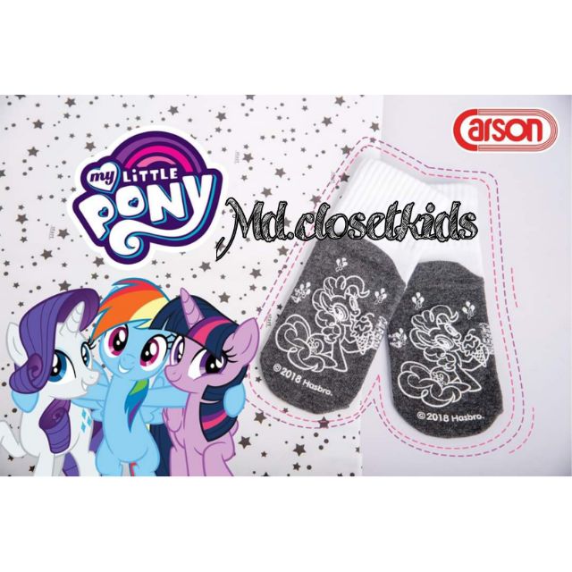 Carson-Pony ถุงเท้านักเรียนยี่ห้อcarsonข้อสั้นมีกันลื่นลายลิขสิทธิ์