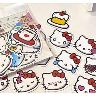 สติกเกอร์ ลายกราฟฟิติ Hello Kitty กันน้ํา สําหรับติดตกแต่งกระเป๋าเดินทาง สมุดทํามือ DIY จํานวน 40 แผ่น