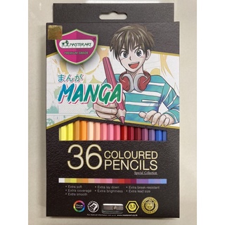 ดินสอสี สีไม้ 36สี (1หัว) รุ่นMANGA (Master Arts)