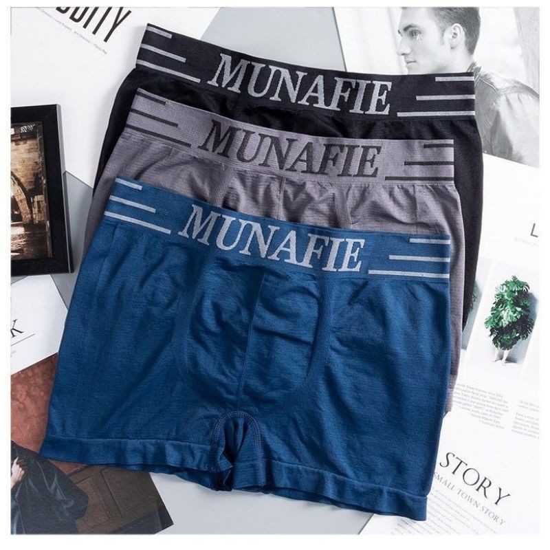 #4140 Boxerชาย กางเกงในชาย MUNAFIE ผ้านิ่มใส่สบาย ไม่อึดอัด มีซองใส่ทุกตัว