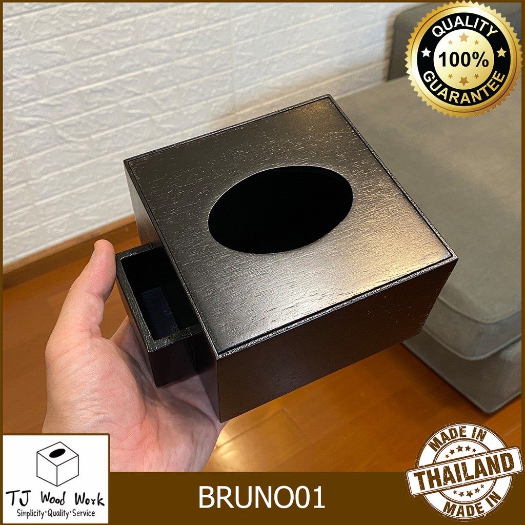 TJWW WOODEN TISSUE BOX BRUNO01 กล่องใส่กระดาษทิชชู่ไม้ กล่องใส่ทิชชูบ้าน โรงแรมผับ กล่องกระดาษเช็ดหน้า