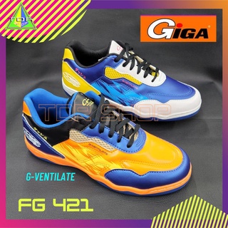 Giga รุ่น FG 421 ใหม่สุด รองเท้าฟุตซอล น้ำเงิน สีส้ม พื้นยาง ใส่สบาย เหมาะกับทุกสนาม ทรงสวย