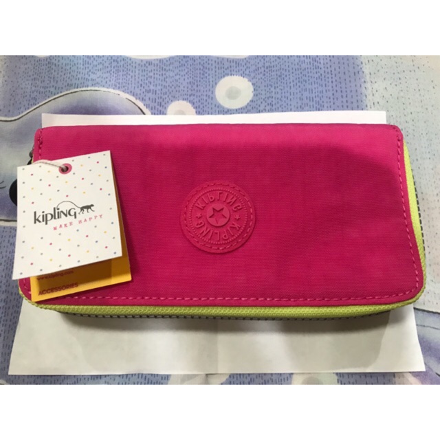 New Kipling Wallet 2 zips รุ่น Uzario สี Pink king K1502743Y ของแท้ 100%