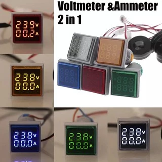 Voltmeter Ammeter 2in1 AC 50-500 V 0-100A LED Digital วัดแรงดันไฟฟ้า วัดกระแส VOLT AMP