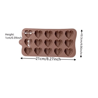 แม่พิมพ์ซิลิโคน หัวใจเพชร 15ช่อง 5g 2.9*2.9*0.5 cm 000206