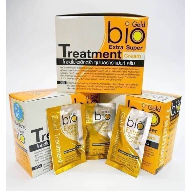 ✔✈กล่องx24ซองGold Bio Extra Super cream Treatment สีทอง n5Ju