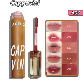 Cappuvini 4g A03 ลิปกลอส น้ําผึ้ง เคลือบริมฝีปาก ริมฝีปากนู้ด 24h ชุ่มชื้นยาวนาน ลิปกลอส นุ่ม