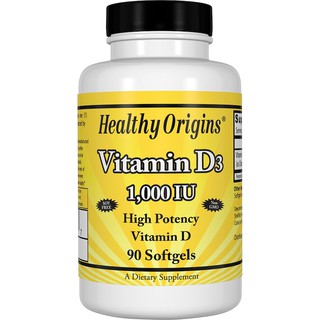 Healthy Origins, Vitamin D3, 1,000 IU, 90 Softgels