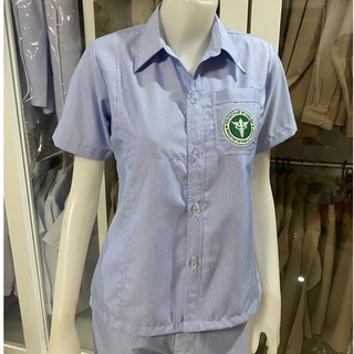 เสื้อฟ้าสาธารณสุข คอเชิ้ตหญิง