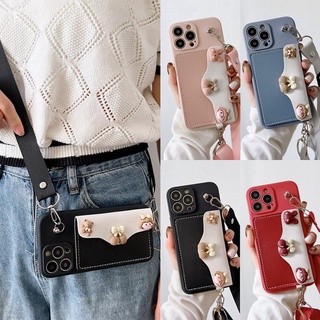 เคสโทรศัพท์มือถือ ป้องกันกล้อง ลายดอกไม้น่ารัก พร้อมสายสะพายไหล่ สําหรับ OPPO A16 A16S A16K A15 A15S A9 A5 2020 A5S A7 A12 A12E A3S AX5 F9 A92 A52 Realme C1 2 Pro Reno 2 2F