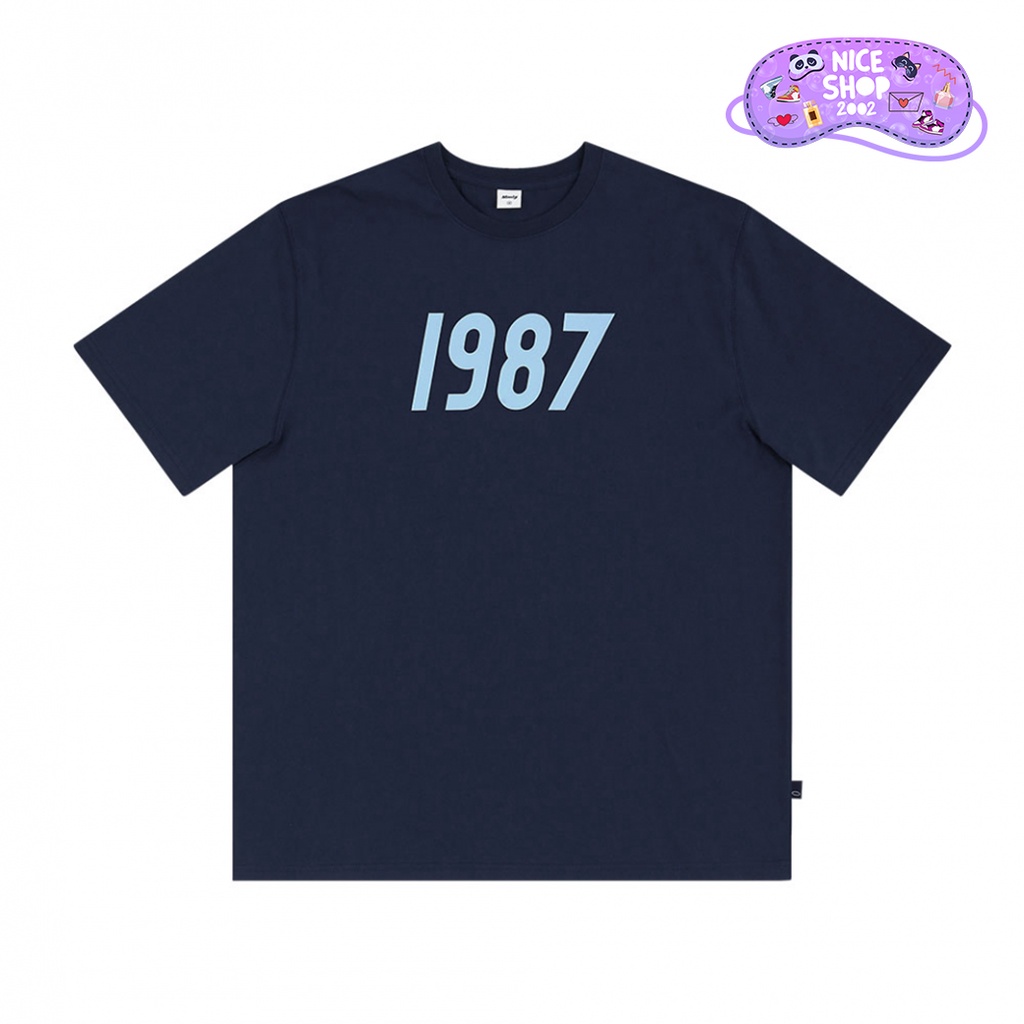 ( พร้อมส่ง✅)เสื้อยืด[Mmlg] 1987 สีกรม  Unisex  แฟชั่นเกาหลี แบรนด์แท้จากเกาหลี