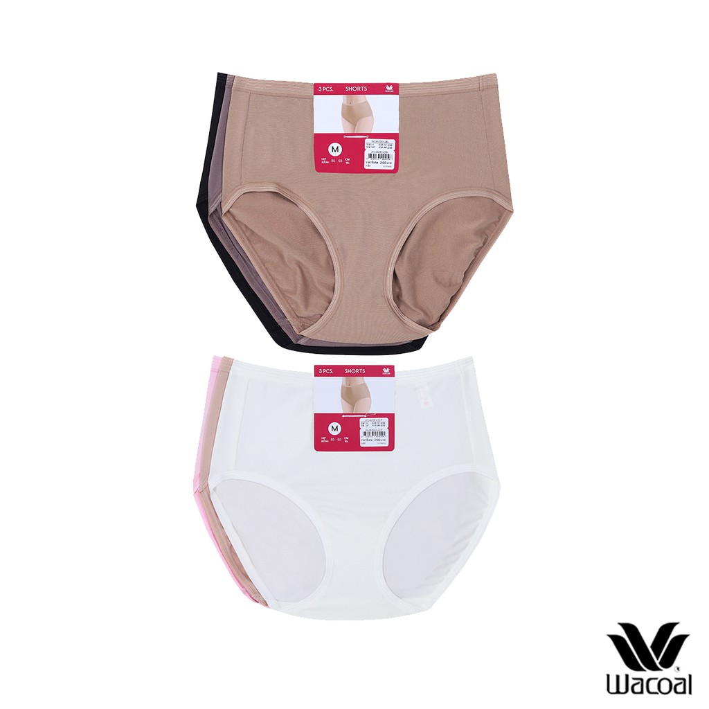 FOLWacoal Panty pack 6 ชิ้น กางเกงในวาโก้ รุ่น WU4M30,WQ6M30 คละสี