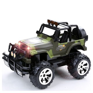 รถจิ๊บลายพรางบังคับวิทยุ Military Jeep OFFRoad 4WD 2.4G 1:14 RC Car รุ่น 358A (สีเขียว/ดำ)