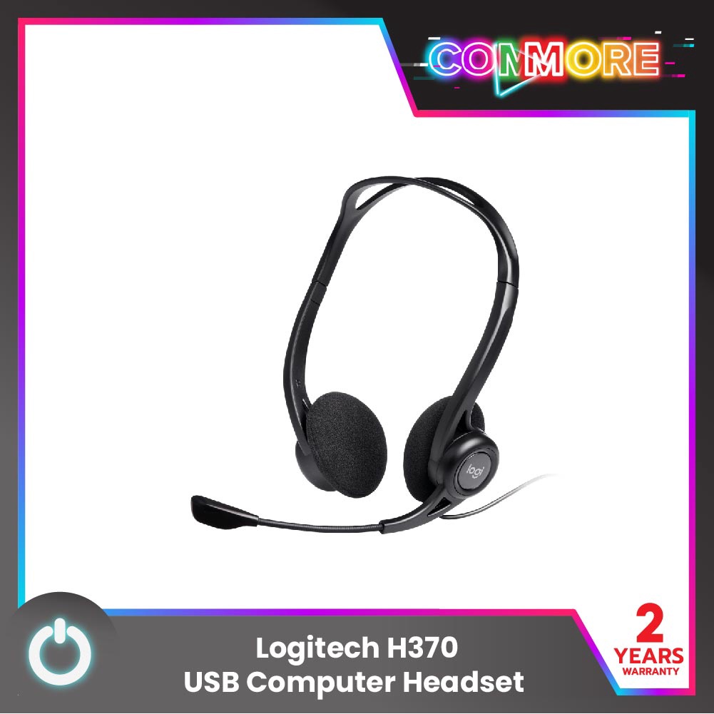 Logitech H370 USB Computer Headset (Black) หูฟัง USB