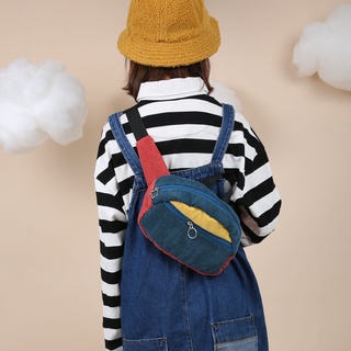 Tippi belt bag กระเป๋าคาดอก เนื้อกำมะหยี่ ใช้โทนสีตัดกัน แต่มีความเข้ากัน