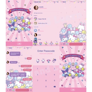 Theme Line Sanrio ( ธีมไลน์ ตัวละครซานริโอ้ แบบกลุ่ม ) Sanrio ลิขสิทธิ์แท้