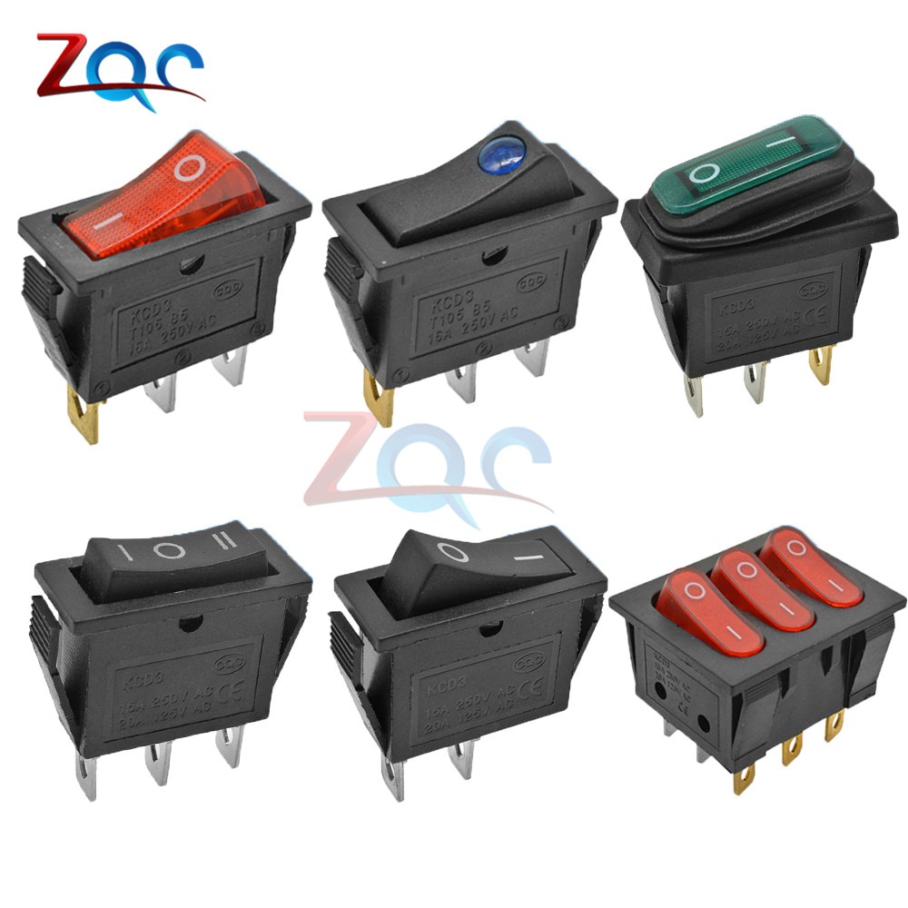 Kcd3 สวิตช์โยกเปิดปิด 2 3 ตําแหน่ง 2 3 pin 3 พิน 2 พิน 16A 250V 15A 250V AC กันน้ํา