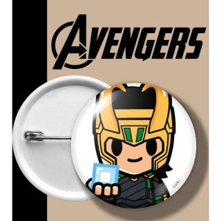 เข็มกลัด การ์ตูน อเวนเจอร์ส อินฟินิตี้วอร์ส BADGE AVENGERS INFINITY WARS AVENGER 3 LOKI โลกิ ใส่มงกุฎ