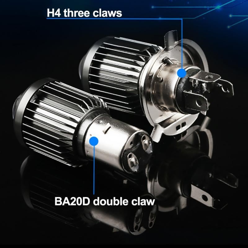 LED LASER HEADLAMP D2 HIGH LOW H4 H6 BA20D 12-24V DUAL COLOR - H4 WHITE-WHITE