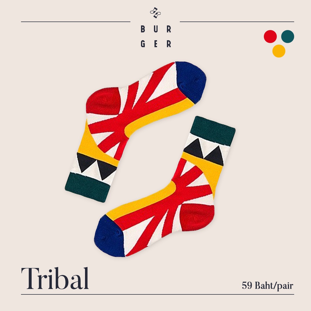 Tribal ถุงเท้าแฟชั่น ครึ่งแข้ง น่ารัก ราคาถูก คุณภาพดี
