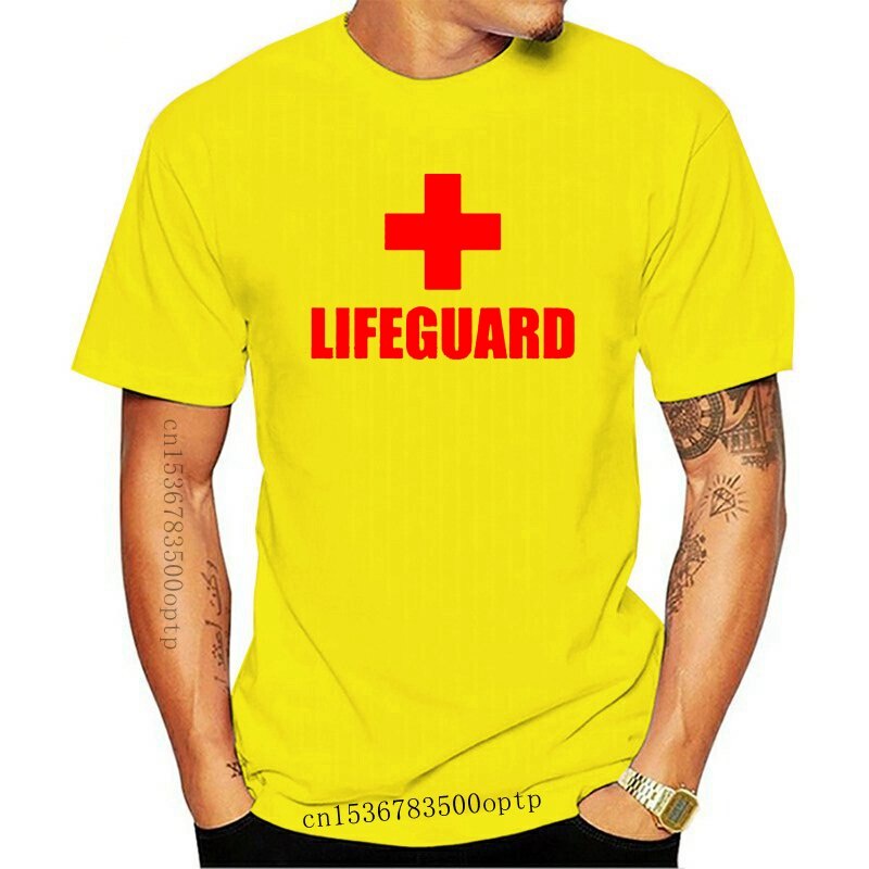 เสื้อยืด LIFEGUARD ตลก Life Guard เครื่องแต่งกายชายหาดชุดแฟนซี Stag Do Tops Tees