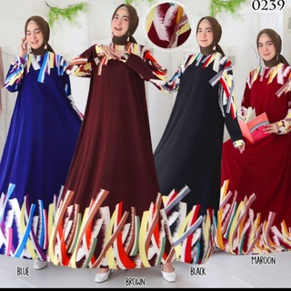 Gamis dress jumbo 6l 9-0239 เสื้อผ้ามุสลิม ล่าสุด