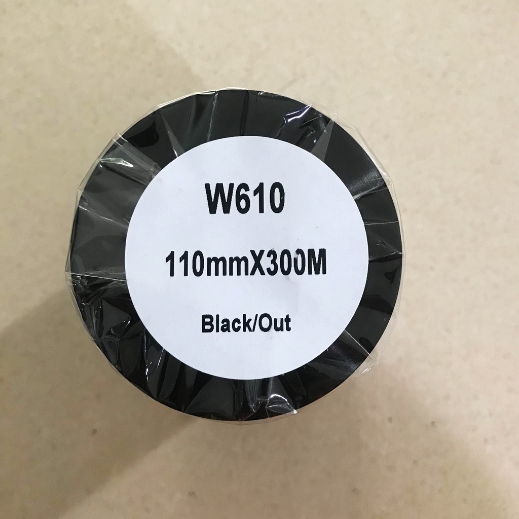 ริบบ้อน หมึกพิมพ์บาร์โค้ด พิมพ์ฉลาก ใบปะหน้า บาร์โค้ด Ribbon Wax Barcode 110มม x 300 ม ผ้าหมึก อย่างดี W610