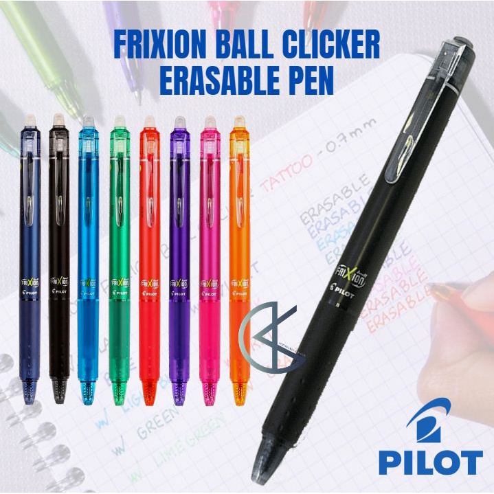 Pilot Frixion Ball Clicker Erasable Roller ปากกาเจลสี / Frixion Ball Clicker Erasable Colour Refill 