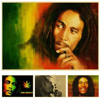 โปสเตอร์กระดาษคราฟท์ ลาย Rock Reggae Wailing Wailers Bob Marley สไตล์วินเทจ สําหรับตกแต่งผนังบ้าน คาเฟ่ บาร์