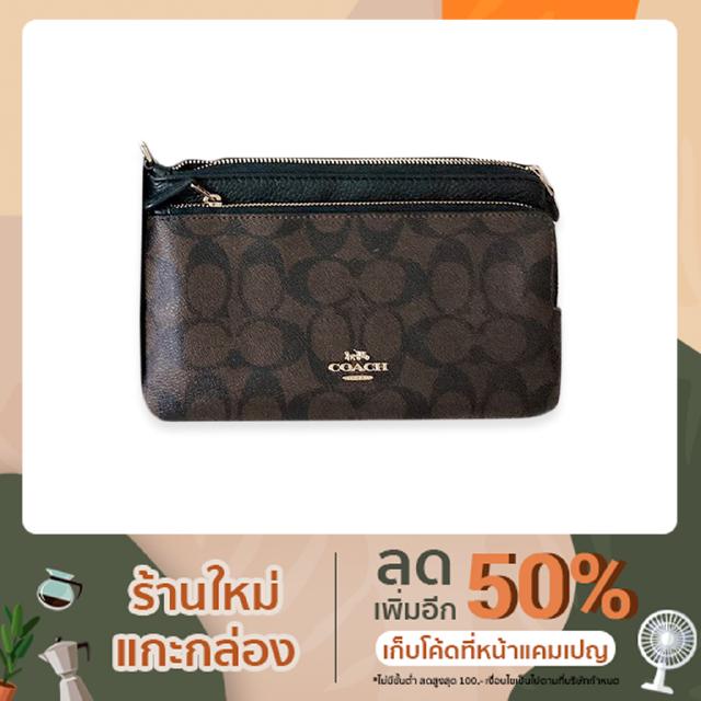 Coach กระเป๋าคล้องมือ 2 ซิป