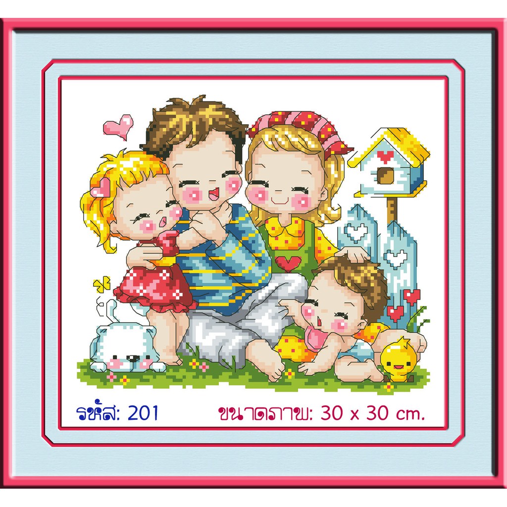 ไอแอมครอสติช iamcrossstitch DIY รหัส L-201 30x30 cm. ชุดอุปกรณ์งานฝีมือปักครอสติชครบชุด