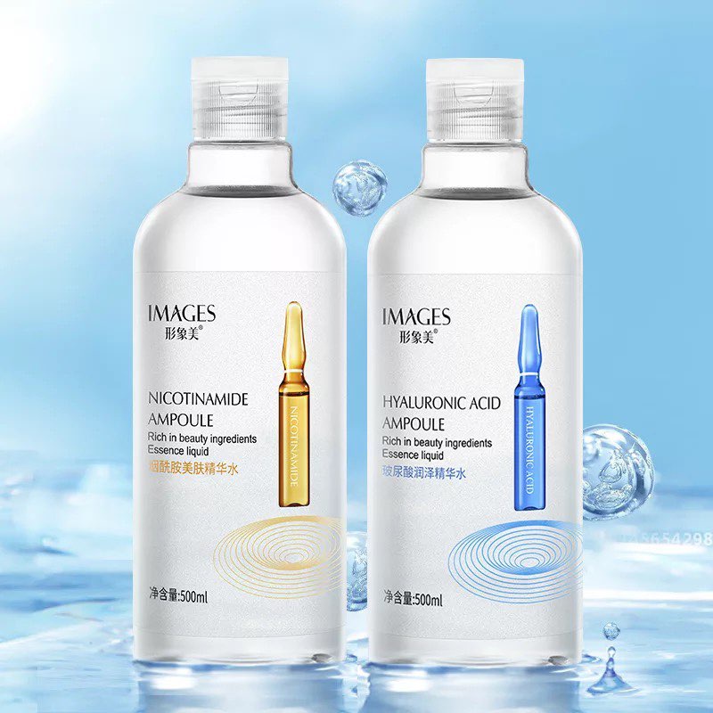โทนเนอร์เอสเซนส์ IMAGES Essence แอมพูลเหลือง ฟ้า Nicotinamide/Hyaluronic Acid Ampoule ขวดใหญ่ 500ml .