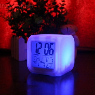 นาฬิกา ทรงลูกเต๋า ตั้งโต๊ะดิจิตอลพร้อมไฟ LED  แสดงเวลา วันที่ เดือน สัปดาห์ Desk Clock